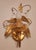 1980s Empire Hollywood Regency Style Hand-Forged Gold Leaf-Gilded Wall Lamps with Crystal Elements and Floral and Leaf Decorations, 1960s For Sale - Image 5 of 18
