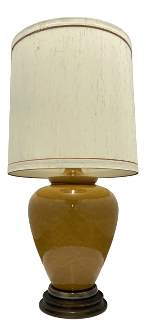 Large Frederick Cooper Crackle Glazed Porcelain Ginger Jar Table Lamp and Frederick Cooper Barrel Shade - a Pair