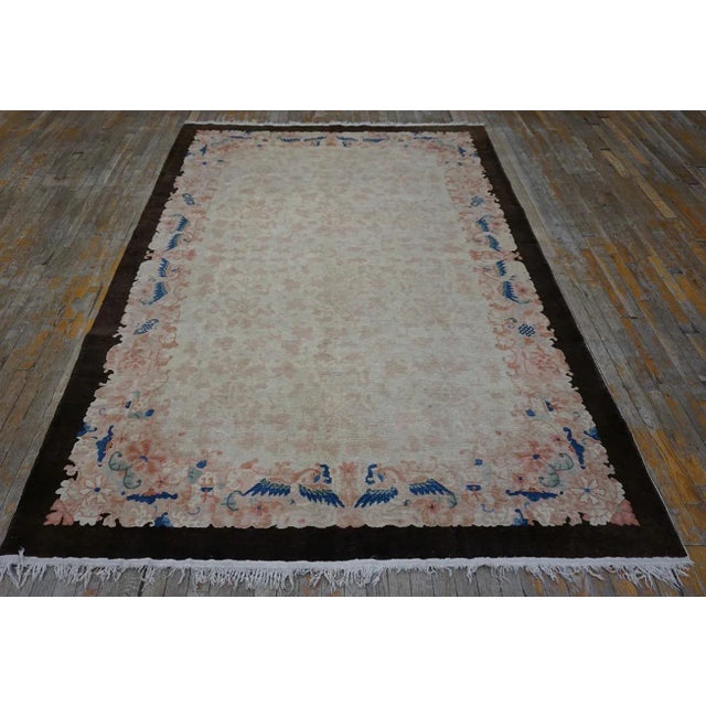 1920s Chinese Peking Carpet ( 6'1" x 8'8" - 185 x 265 ) Ivory Beige Cream White 1920s Wool Rectangle Antique Hand Knotted...