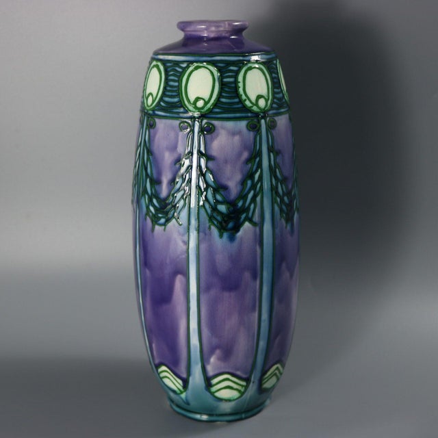 Pair of Minton Secessionist Purple No.1 Vases For Sale - Image 4 of 11