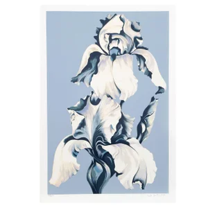 Lowell Blair Nesbitt -White Irises/Blue Serigraph