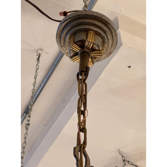 Antique 1920s/1930s Art Deco Three Way Switch Rewired Classic Chandelier For Sale - Image 4 of 12
