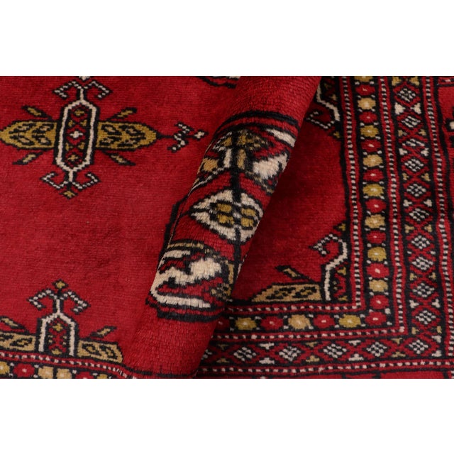 Textile Tribal Bokhara Red/Beige Hand Knotted Wool Rug For Sale - Image 7 of 9