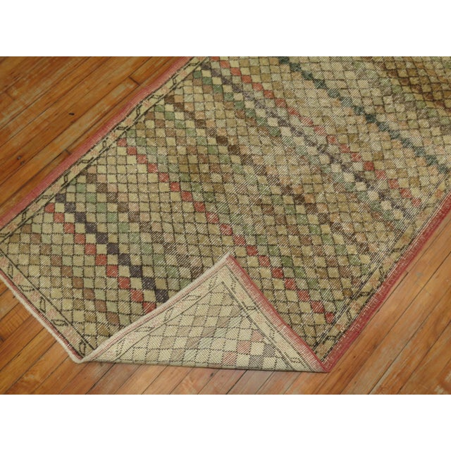 Mid 20th Century Mid 20th Century Small Pattern Turkish Deco Runner For Sale - Image 5 of 6