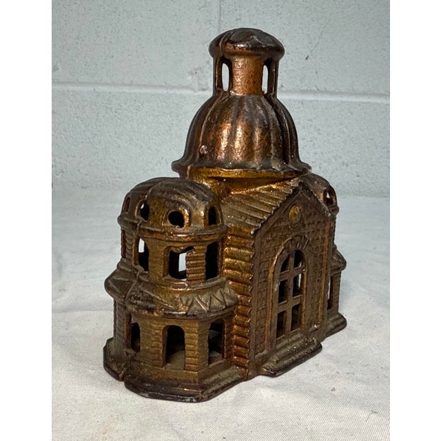 American Antique A. C. Williams Domed Mosque Palace Still Coin Bank Original Paint For Sale - Image 3 of 9