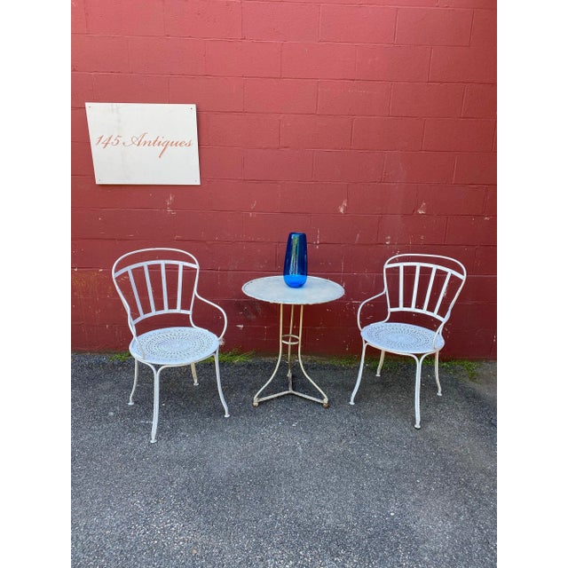 Small Round Painted French Bistro Table For Sale - Image 9 of 11
