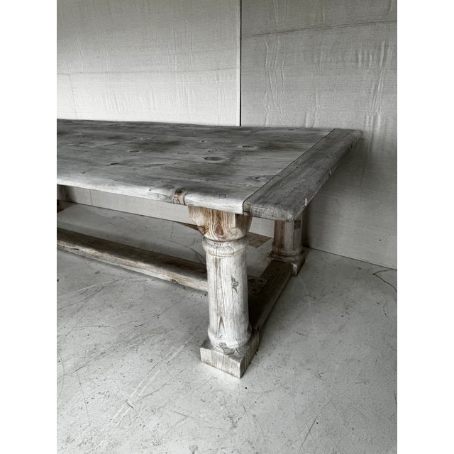 Ralph Lauren Vintage Wood Trestle Farmhouse Rustic Ralph Lauren Dining Table For Sale - Image 4 of 10