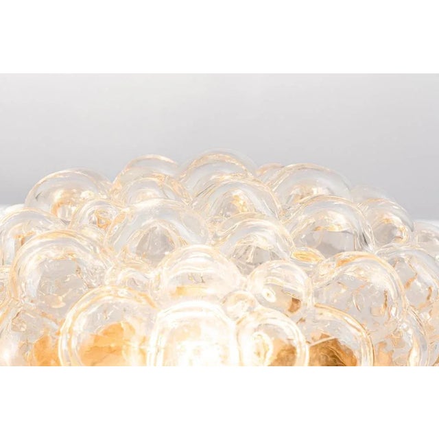 1960s Small Amber Bubble Glass Flush Mount attributed to Limburg, Germany, 1960s For Sale - Image 5 of 8