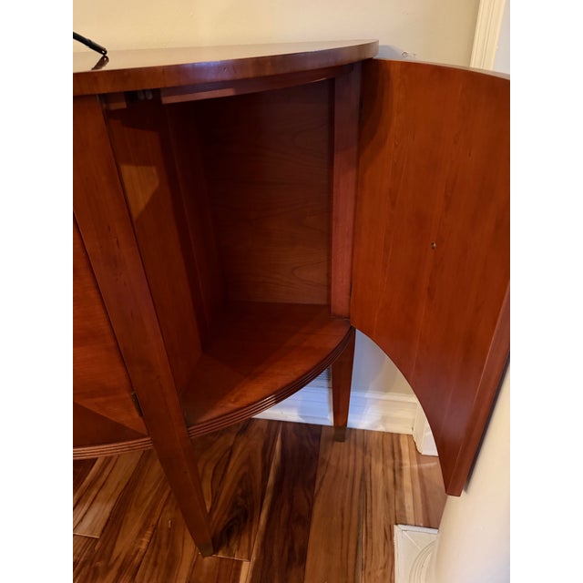 Ethan Allen Ethan Allen “Avenue” Collection Demilune Sideboard - Modern Black Cherry. For Sale - Image 4 of 7