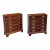 Pair of Campaign Style Mahogany Foyer Chests With Brass Recessed Hardware, Late 20th Century For Sale