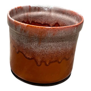 Vintage Orange Drip Glaze Planter in the Style of David Cressey, Mid-Century For Sale