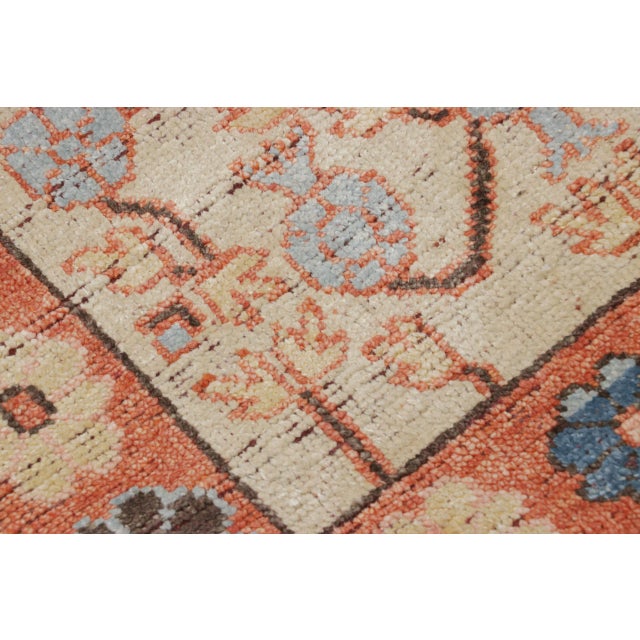 Hand-knotted in silk, this 2x2 classic square oriental rug from Rug & Kilim showcases a delicate botanical composition...