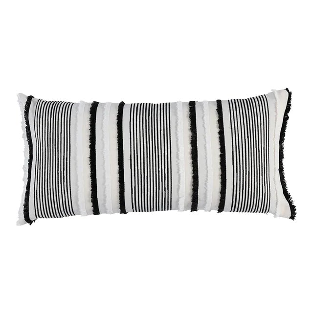 Schumacher Billy Indoor/Outdoor 24" Lumbar Pillow in Black For Sale