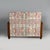 Italian Art Deco sofa in fabric with geometric pattern and wood, 1930s Two-seater sofa with withe squared shape...