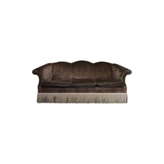 Modern Baker Velvet Upholstered Sofa For Sale