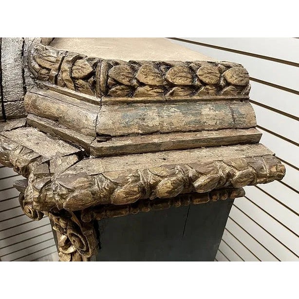 Printmaking Materials Rare Hand Painted Spanish 1800s Corner Cupboard For Sale - Image 7 of 17