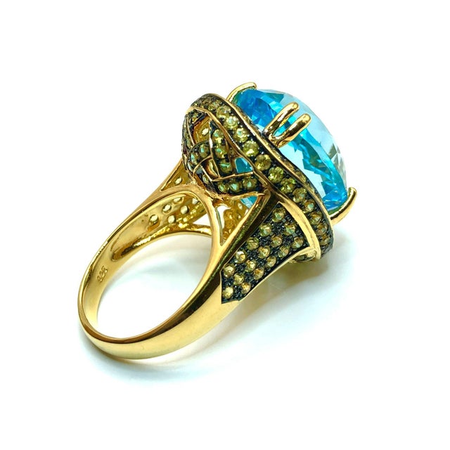 Bochic "Orient" Vintage Multi Citrine & Blue Topaz Ring Set 18K & Silver For Sale In New York - Image 6 of 10