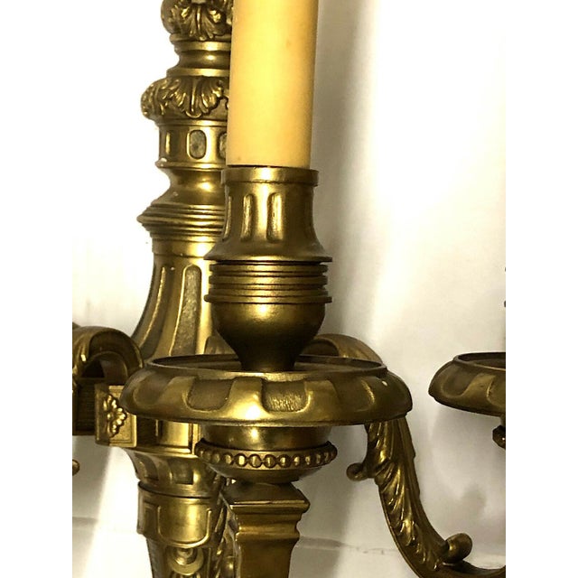 Antique Brass 4-Light Wall Lamp, 1950s For Sale - Image 6 of 8