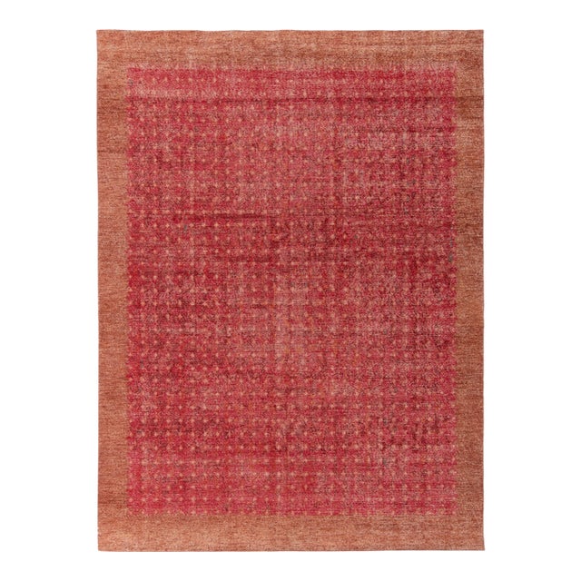 Rug & Kilim’s Oversized Pointille Rug in Dark Red, 13x19 For Sale