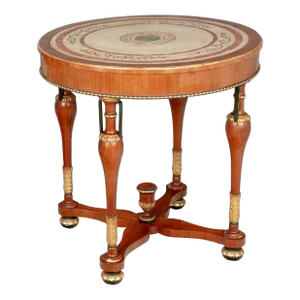 Italian Neoclassical Scagliola Top Center Table