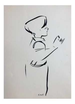 1930s Helen Malta Child Figure Drawing