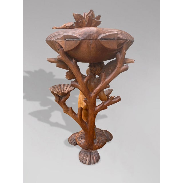 Italian Baroque Putti Statue in Walnut, 1860 For Sale - Image 6 of 10