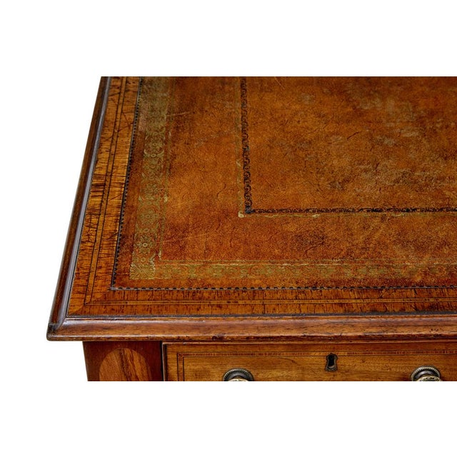 Sheraton Revival Leather Top Library Table, 19th Century For Sale - Image 4 of 12