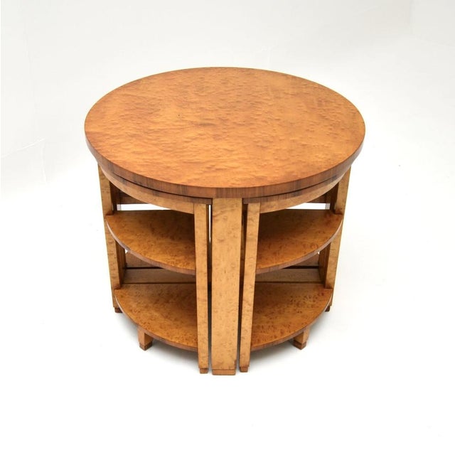 1930s Art Deco Birds Eye Maple Nesting Coffee Tables, 1930s, Set of 5 For Sale - Image 5 of 13
