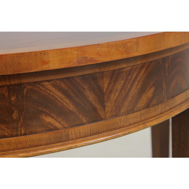 Hekman Mahogany Inlaid Demilune Table For Sale - Image 10 of 14