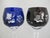 Glass Bohemian Cobalt Blue & Red Grape Cut Crystal 8 1/2" Hock Wine Glass Pair For Sale - Image 7 of 15