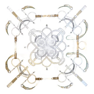 Hermès Éperon D’or 1989 Gavroche Silk Scarf Designed by Henry D’Origny For Sale