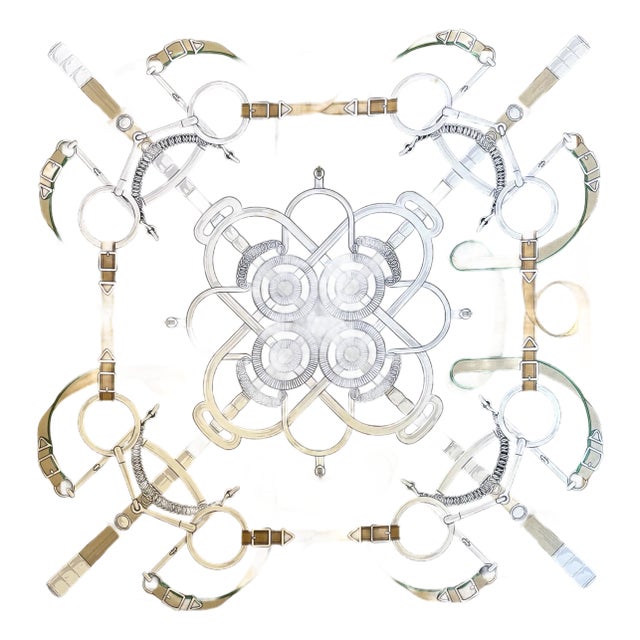 Hermès Éperon D’or 1989 Gavroche Silk Scarf Designed by Henry D’Origny For Sale