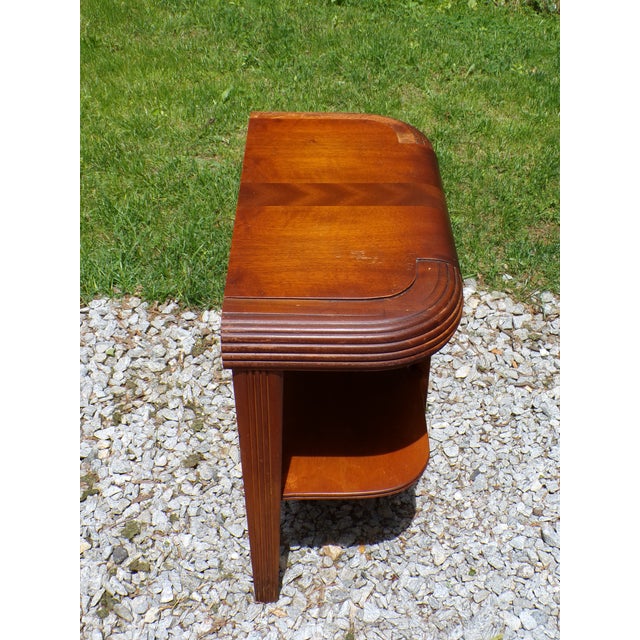 Vintage Art Deco Waterfall End Table Demilune Tripod Stand For Sale - Image 10 of 16