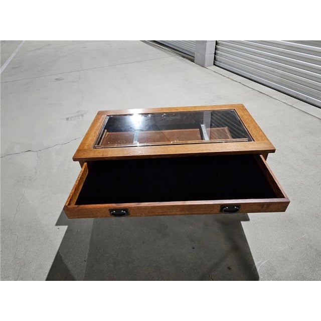 1990s Trend Manor 1008 Curio Table Mission Style Solid Oak Wood For Sale - Image 10 of 12