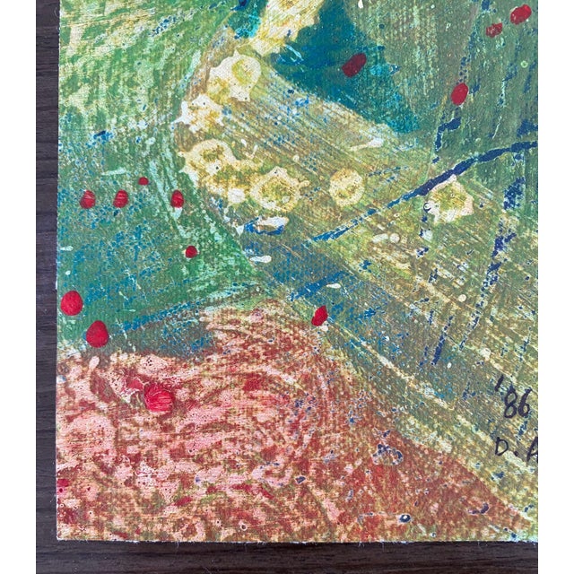 Don Ahn, Gestural Abstraction, Miniature Abstract Expressionist Korean Modernist Painting, 1986 For Sale - Image 4 of 9