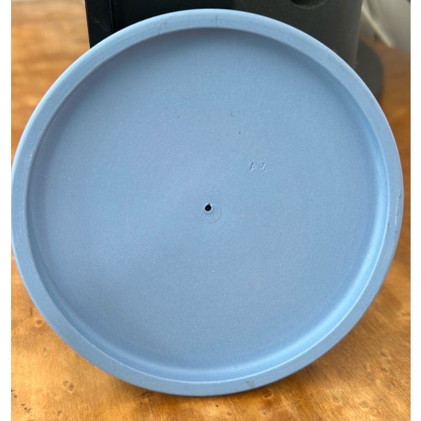 Vintage 1973 Wedgwood Made in England Blue Jasperware Round Trinket Box For Sale - Image 10 of 11