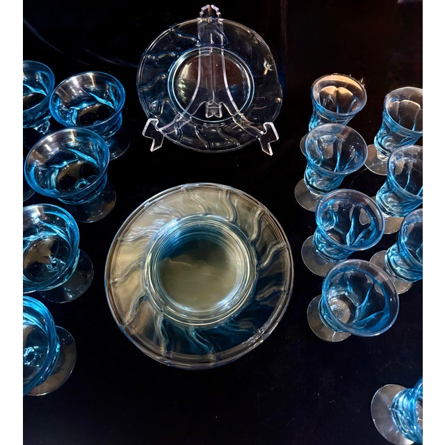 Mid 20th Century Fostoria Jamestown Blue Glassware Set - 25 pcs For Sale - Image 10 of 12