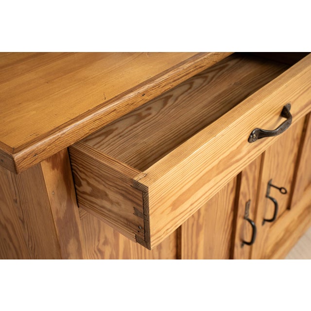 Antique Art Nouveau German Pine Cabinet with Two Drawers, 1910 For Sale - Image 17 of 18