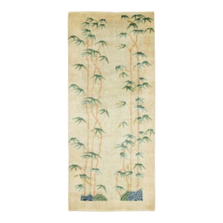 Contemporary Chinese Deco Style Wool Runner by Rug & Kilim, India For Sale