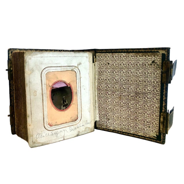 American Civil War Era Morocco Leather Photo Album With Brass Closures For Sale - Image 10 of 10
