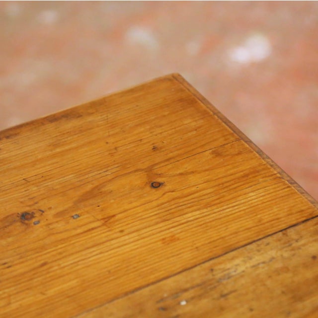 19th Century French Provincial Painted Pine Bar With Zinc Liner From Normandy For Sale - Image 11 of 15