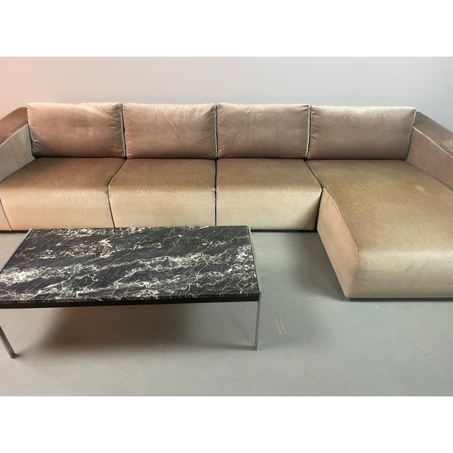 Mid-Century Modern Modular Sofa in Champagne Velvet from Walter Knoll, Germany, 1970s, Set of 4 For Sale - Image 3 of 18