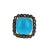 Contemporary 10.94 Carat Turquoise Black Diamond 14 Karat Yellow Gold Cocktail Ring For Sale - Image 3 of 6