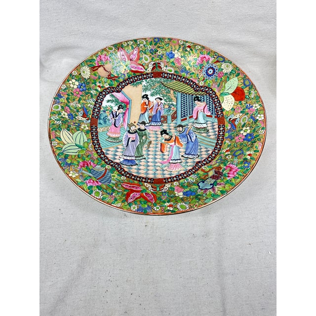 Green Vintage Chinese Export Porcelain Bowl For Sale - Image 8 of 12