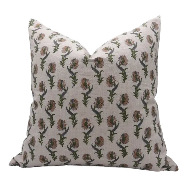 Fabdivine Bohemian Block Print Cushion Cover 14x20 Inch Thick Linen-dafodil