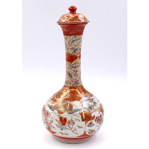 Ceramic Antique Japanese Kutani Vases, 19th Century, Set of 3 For Sale - Image 7 of 18