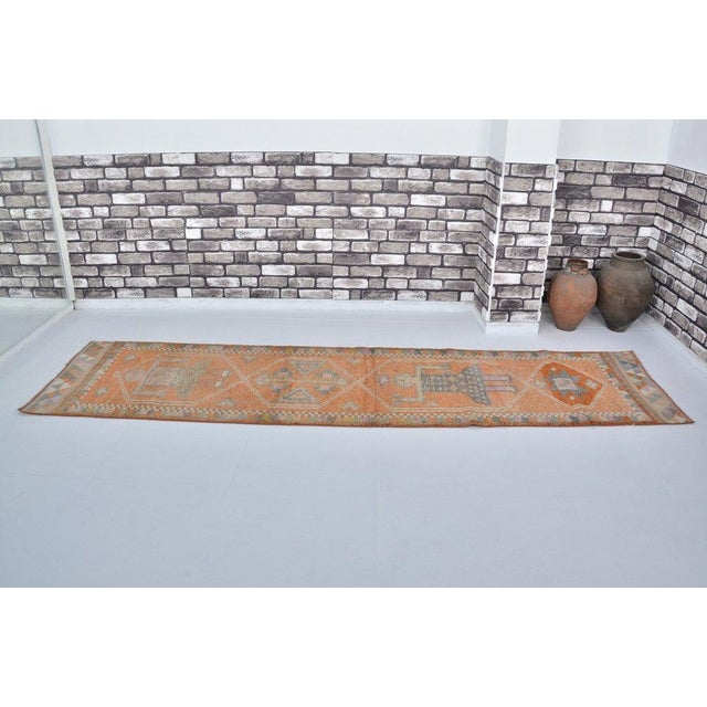 1960s Turkish Anatolian Herki Handmade rug in Turkish Tribal Decorative Herki Rug, Vintage Runner Rug, Turkish Vintage...