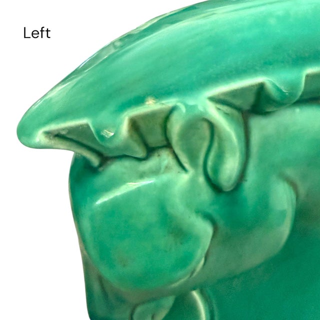 Pair of Art Deco Style Turquoise Ceramic Horse Bookends, 10” Sculptural Figures For Sale - Image 9 of 12