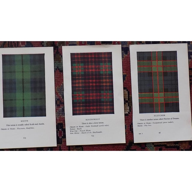 Printmaking Materials Vintage Mid 20th Century Scottish Tartan Lithographs - Set of 15 For Sale - Image 7 of 9