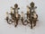 Spectacular and Exceptionally Heavy Matched Pair of 1950s Spanish Rococo Revival Style Solid Sand-Cast Brass 3-Light Wall...